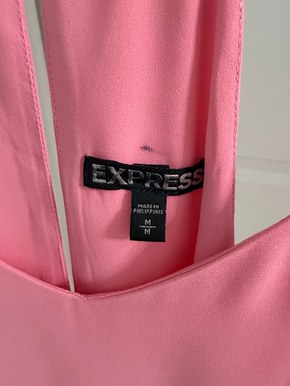 Express Bright Pink Spaghetti Strap Ruffle Dress - Picture 4 of 4